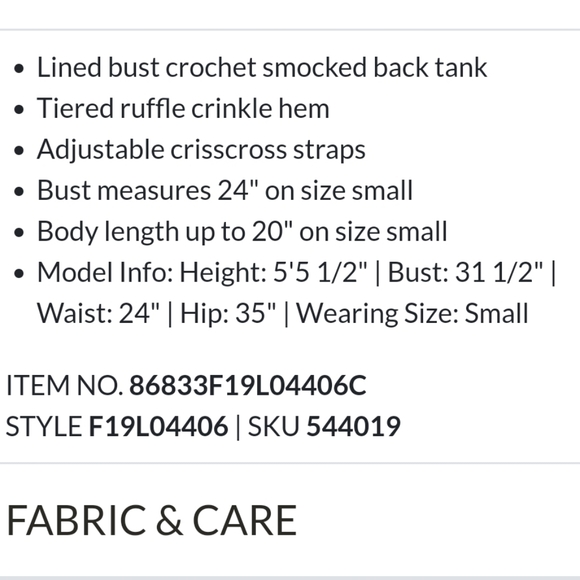 New Free People White lace top Adella - Picture 7 of 9